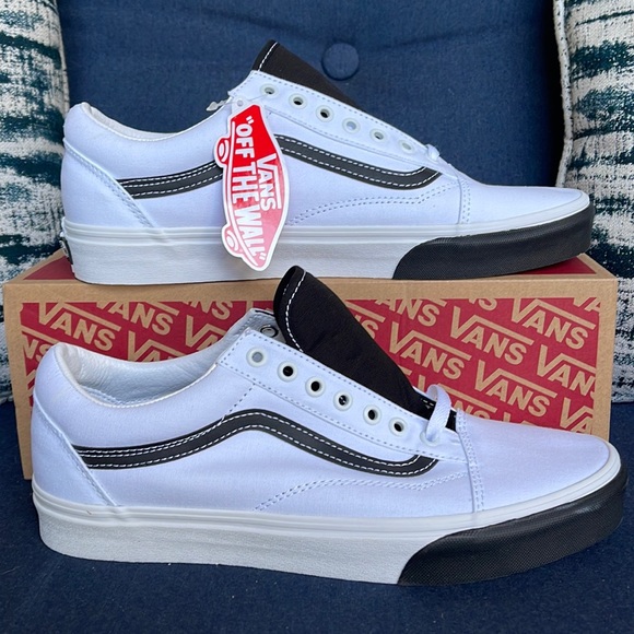 Vans WMNS Old Skool Color Block True White / Black Sneakers - Picture 3 of 16